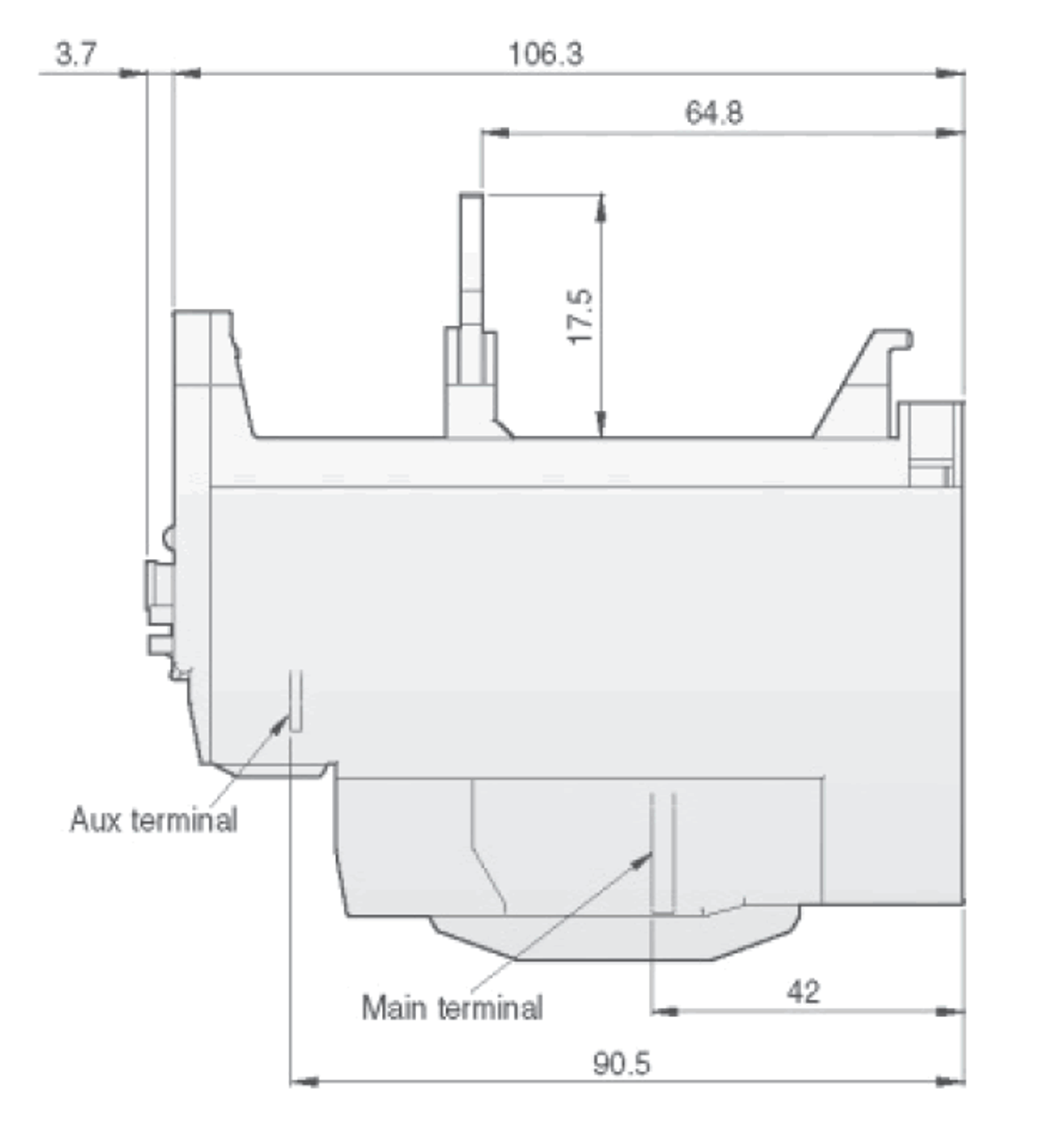 Benshaw RMSO65-19A side dimensions
