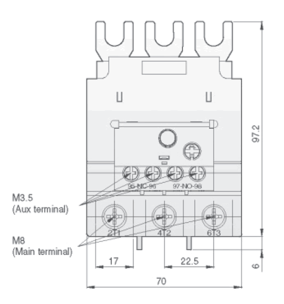 Benshaw RMSO65-42A front dimensions