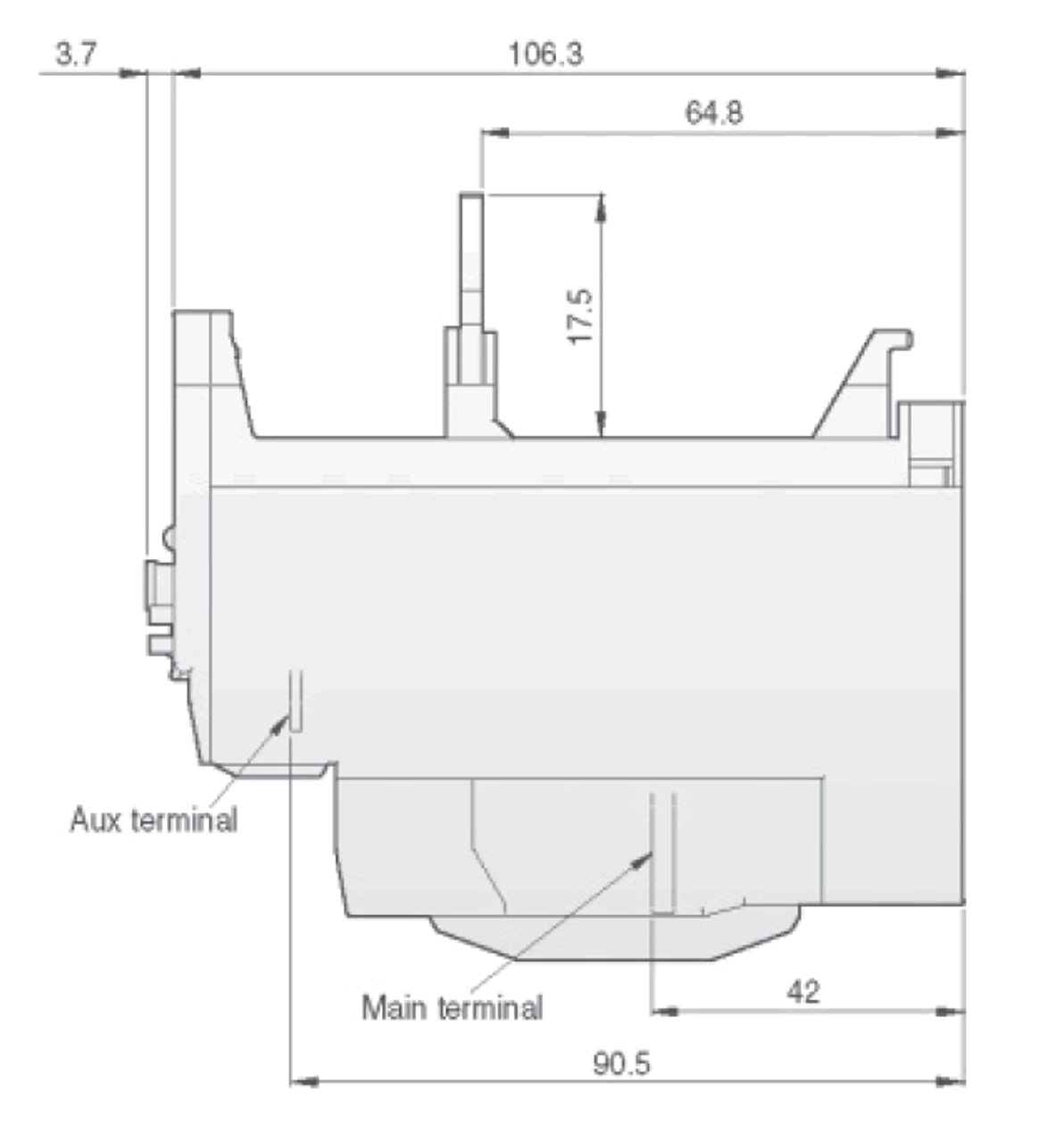 Benshaw RMSO65-55A side dimensions