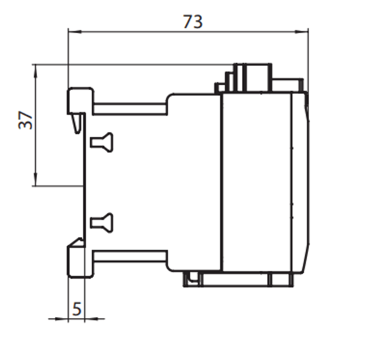 Siemens 3RA2318-8XB30-1BB4 side dimensions