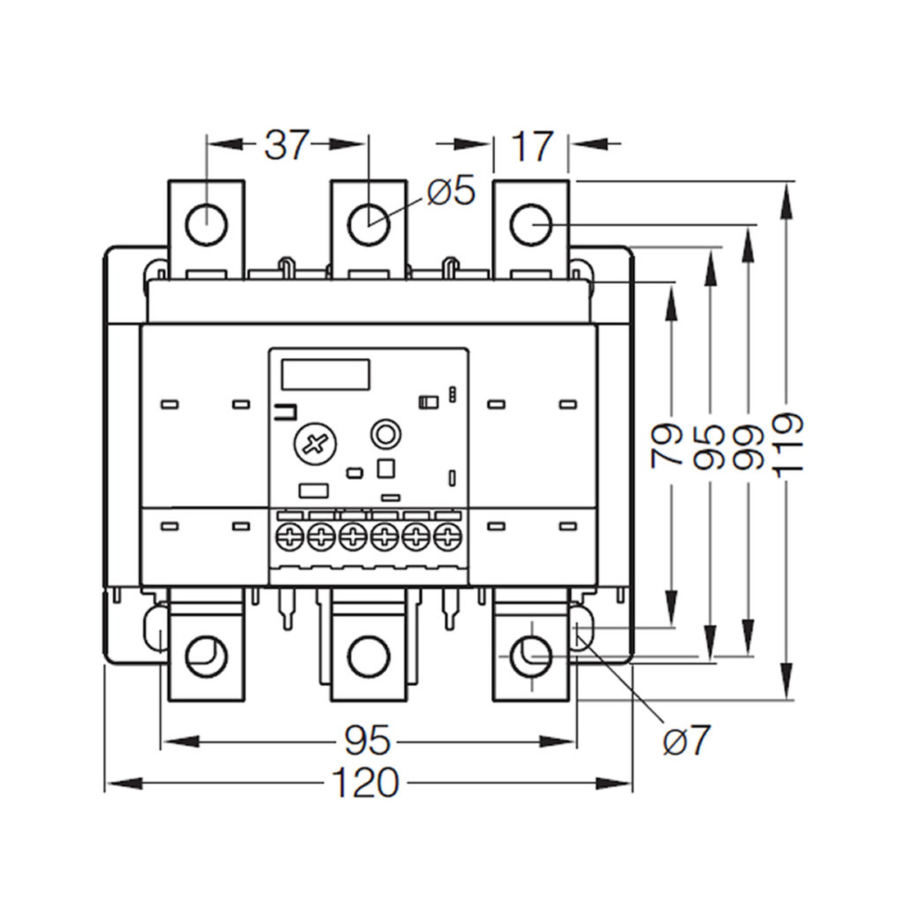 Siemens 3RB3046-2XB0 front dimensions