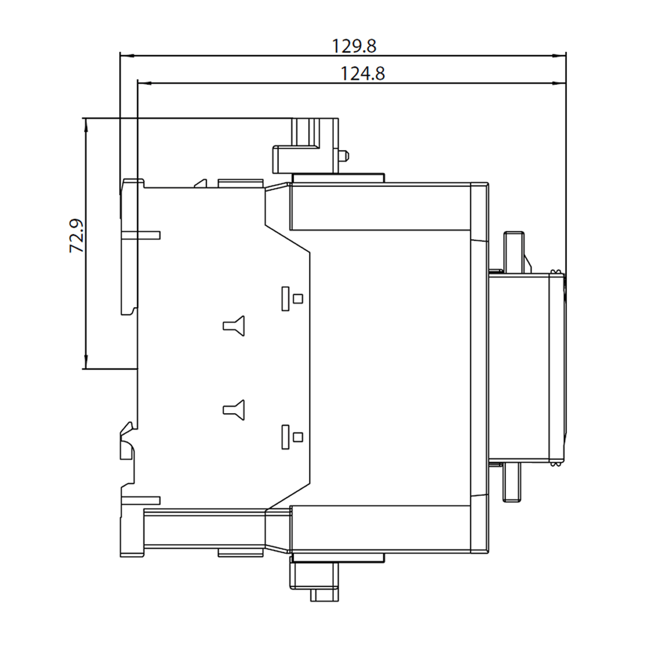 Siemens 3RA2336-8XB30-1AC2 side dimensions