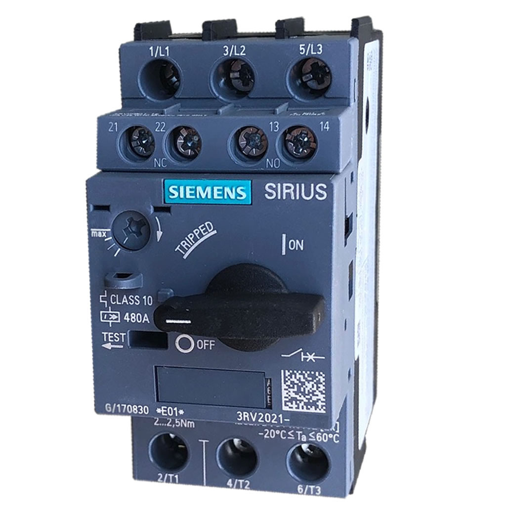 Siemens 3RV2021-1GA15 motor protector | 4.5 to 6.3 AMPS