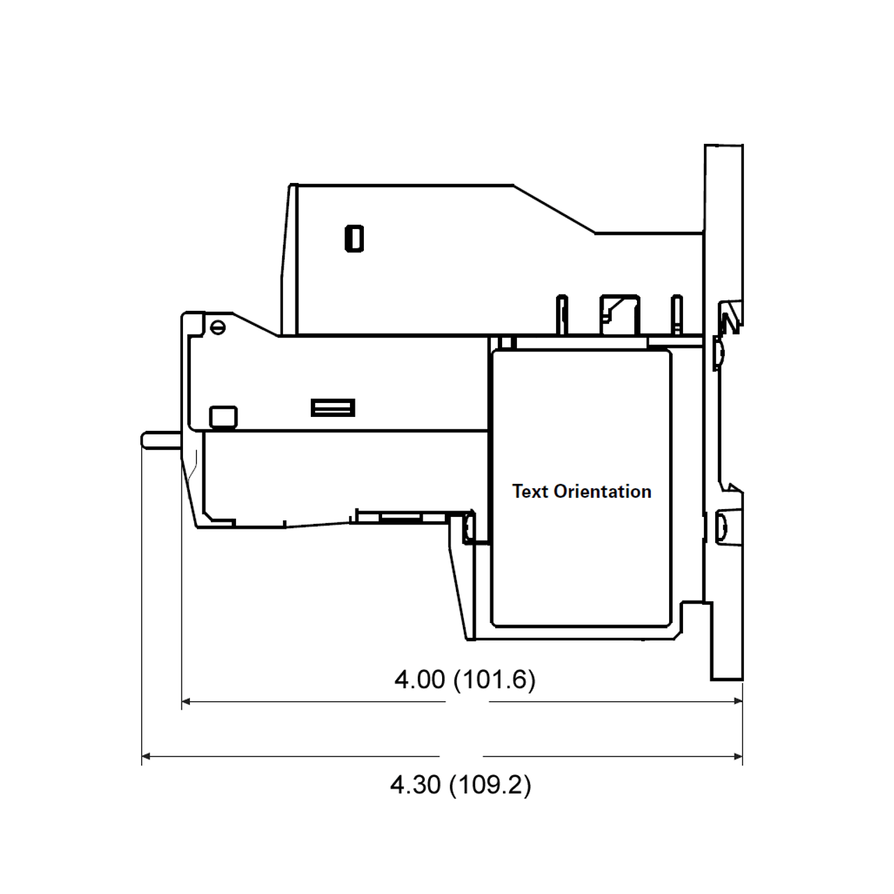 Eaton XTOE100DCS side dimensions