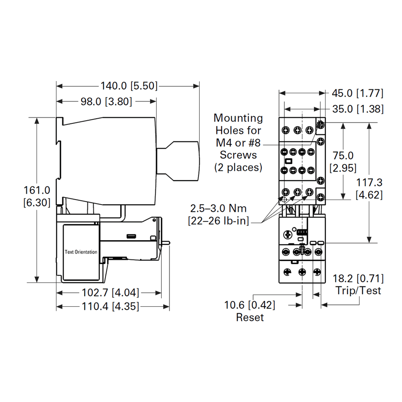 Eaton XTAE018C10T5E045 dimensions