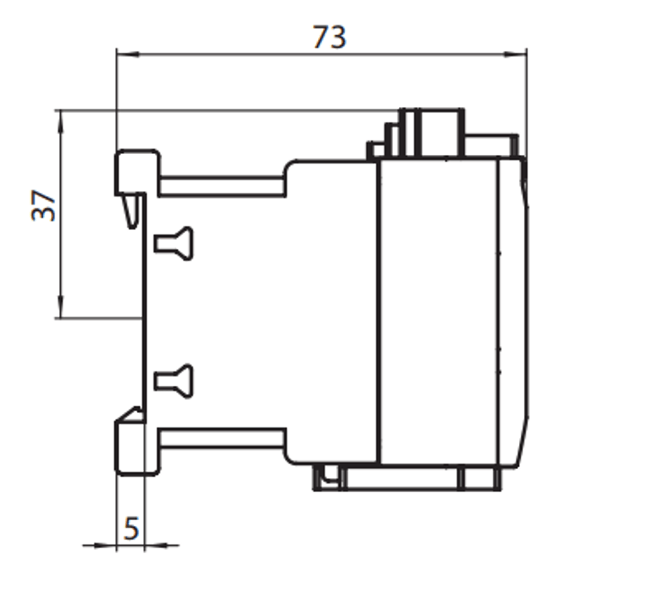 Siemens 3RA2315-8XB30-1BG4 side dimensions