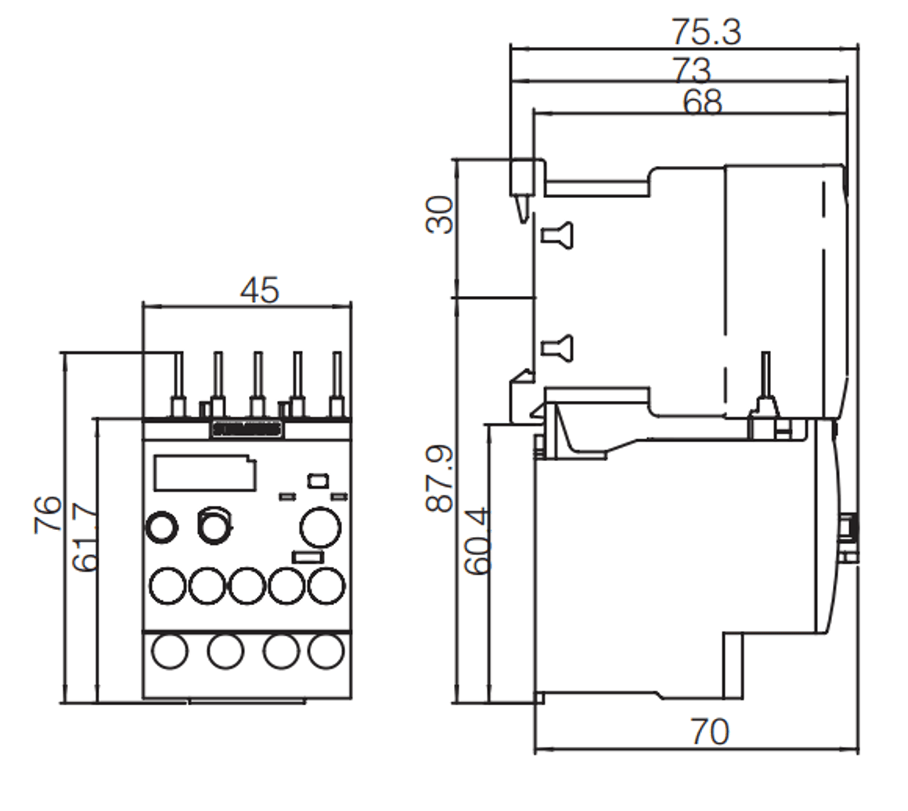 Siemens 3RU2116-0EB0 dimensions