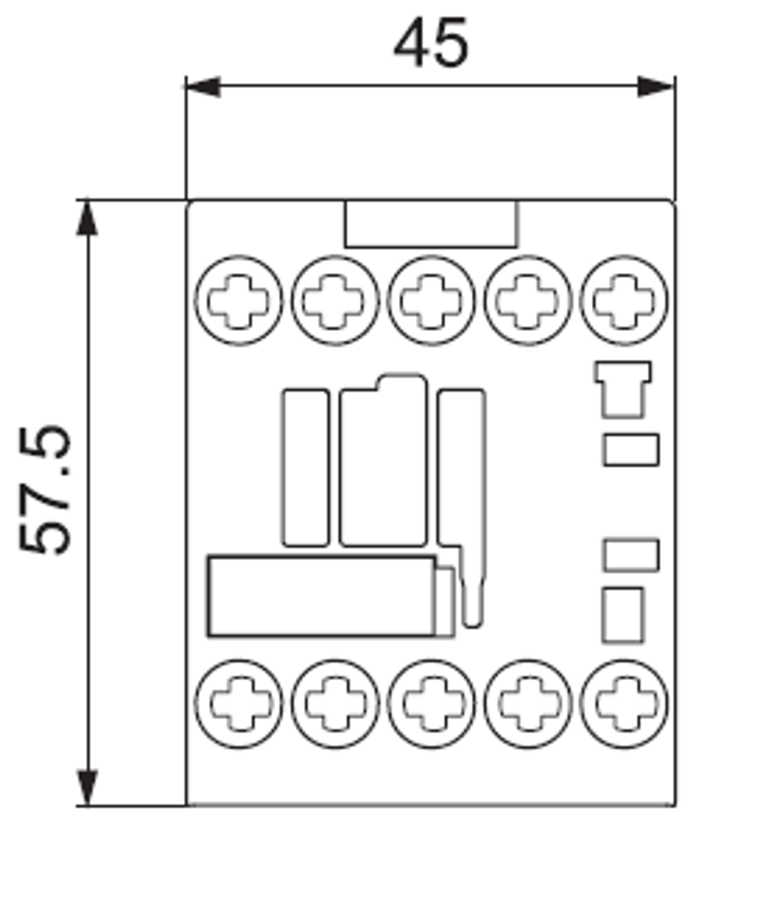 Siemens 3RH2122-1AF00 Front Dimensions