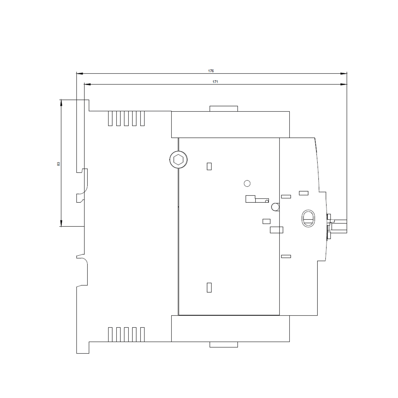 Siemens 3RV2041-4FA10 side dimensions