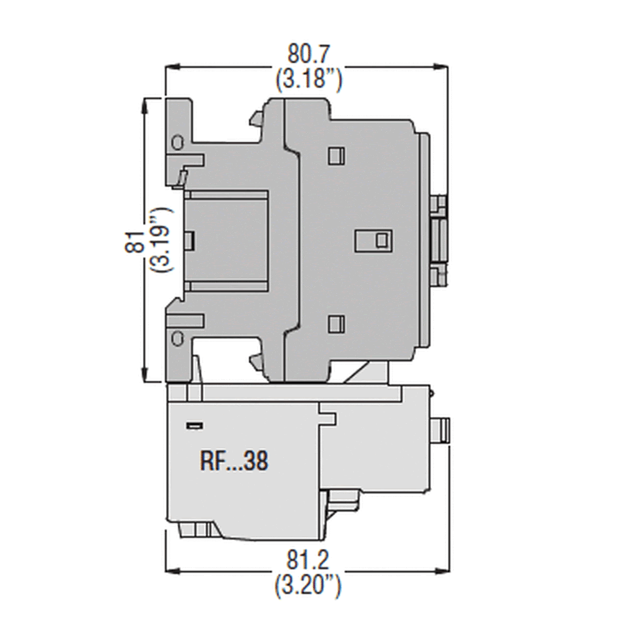 Lovato DPBF1210A110 side dimensions