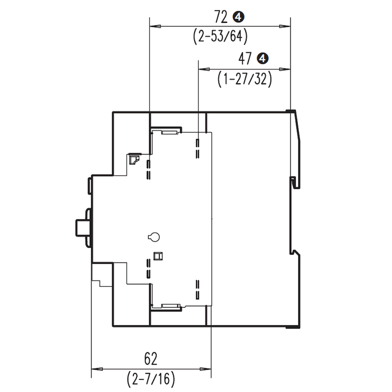 Sprecher + Schuh KTA7-45H-16A side dimensions