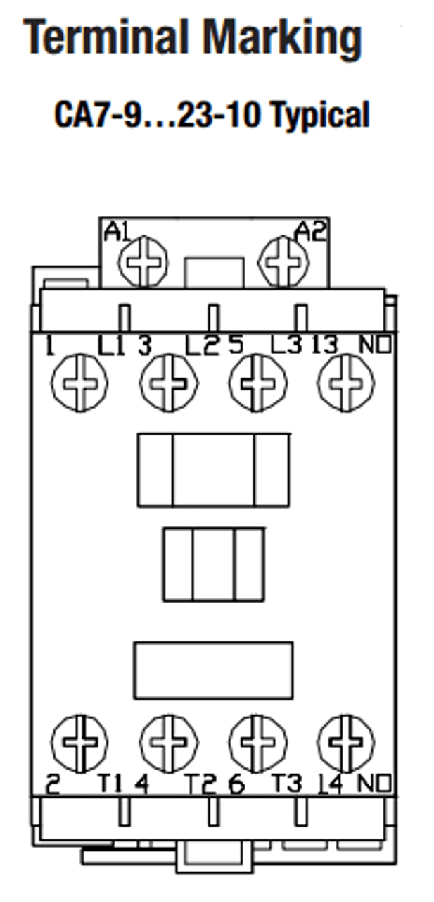 Sprecher and Schuh CA7-9-10-600 terminal markings