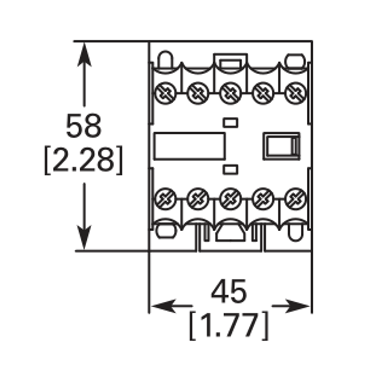 Eaton/Moeller DILER-22 (48vDC) front dimensions