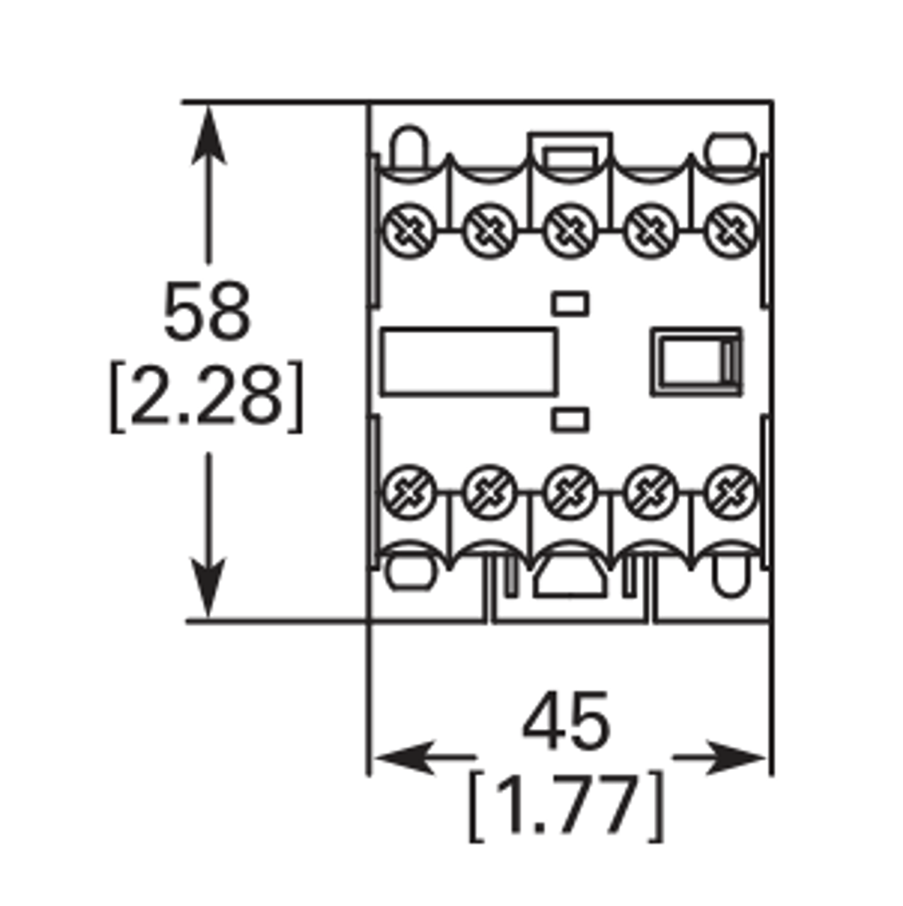 Eaton/Moeller DILER-22 (110vDC) front dimensions