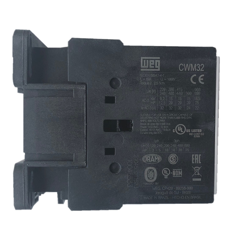 WEG CWM32 IEC 32A 3-pole contactor side label