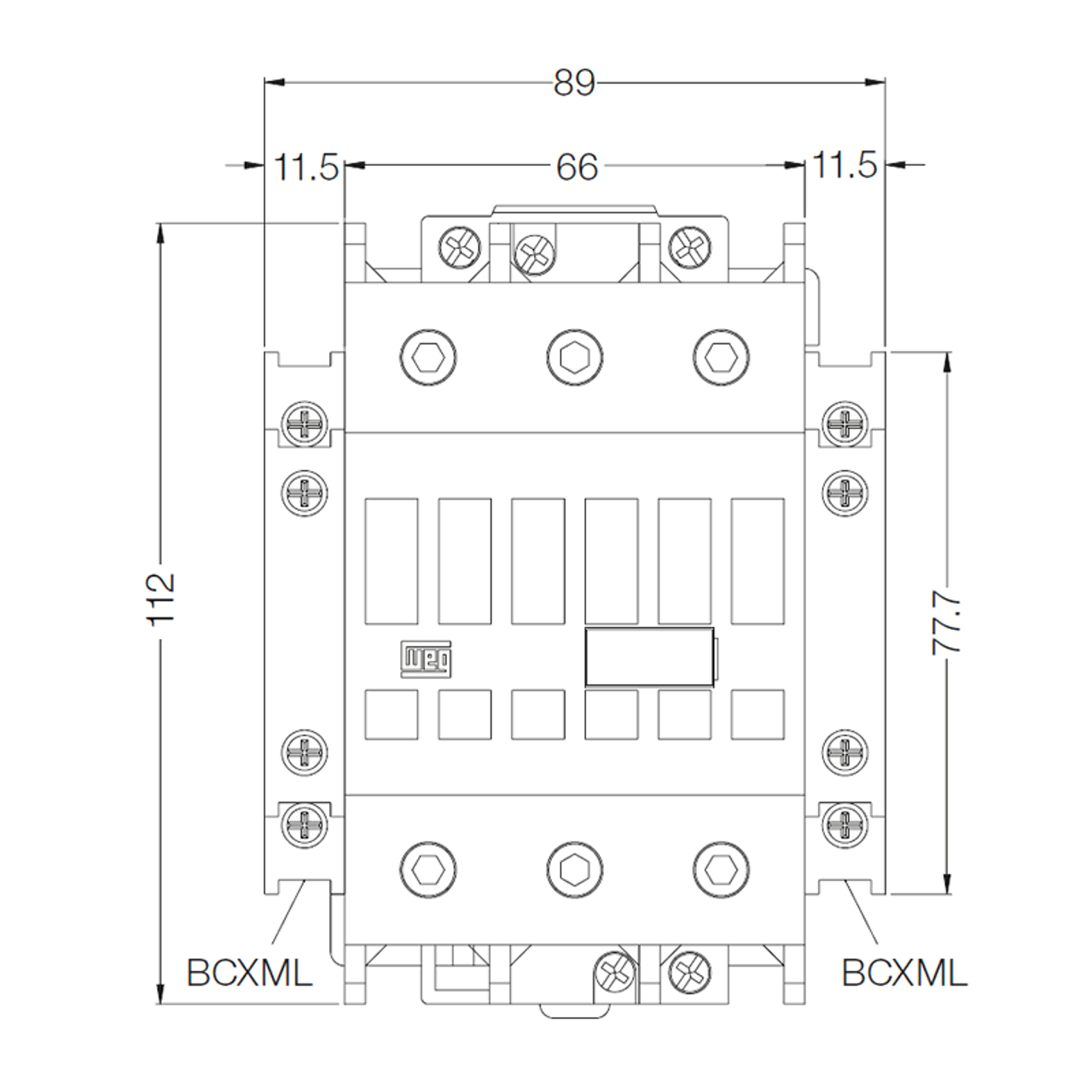 WEG CWM65 front dimensions