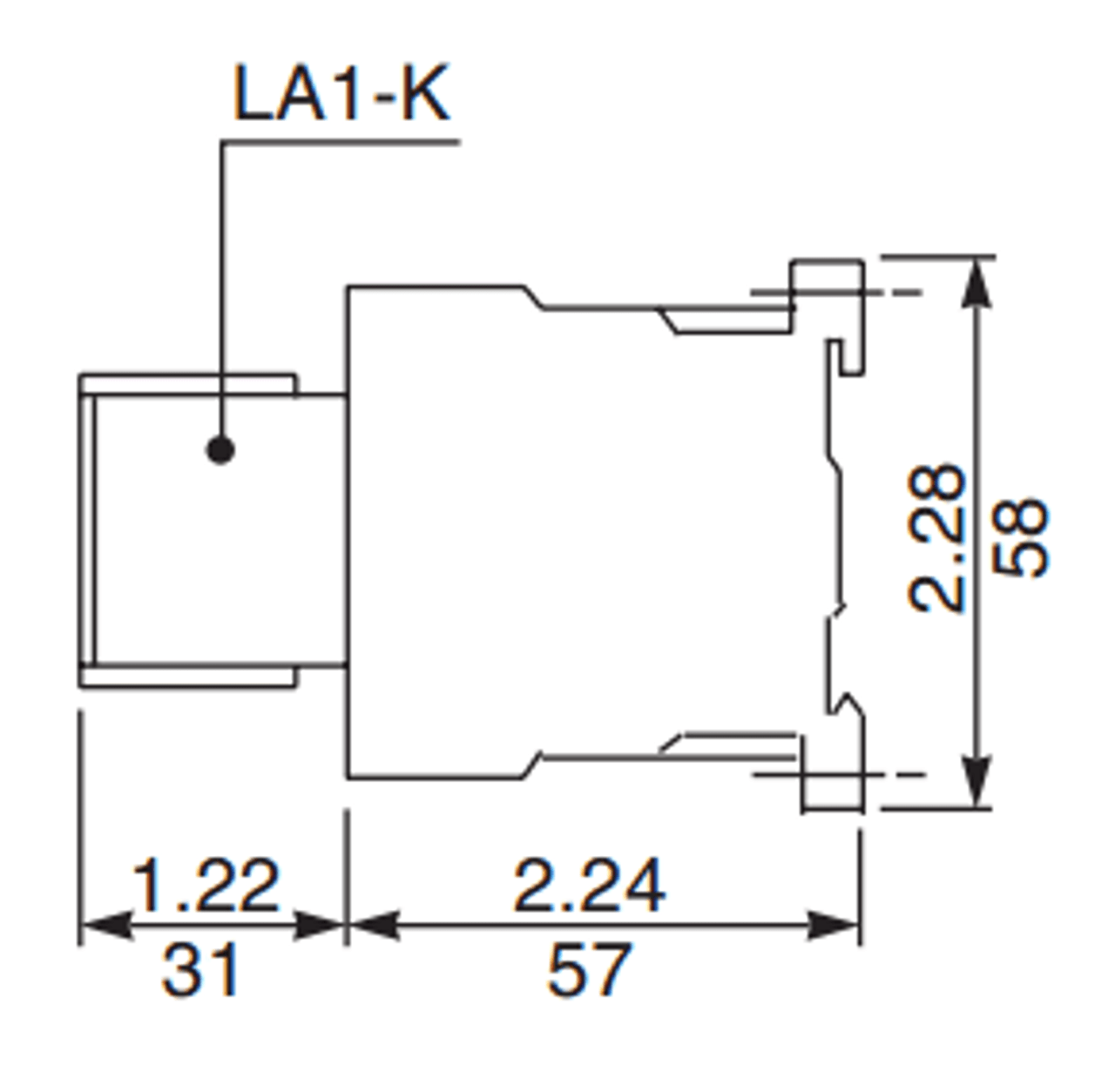 Schneider Electric LC1K0901J7 side dimensions