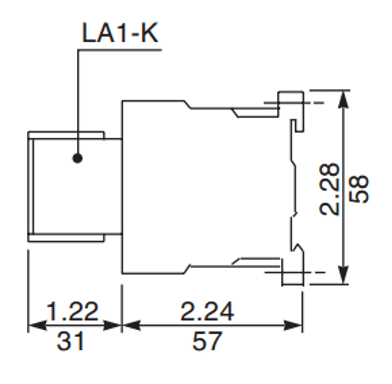 Schneider Electric LC1K1201J7 side dimensions