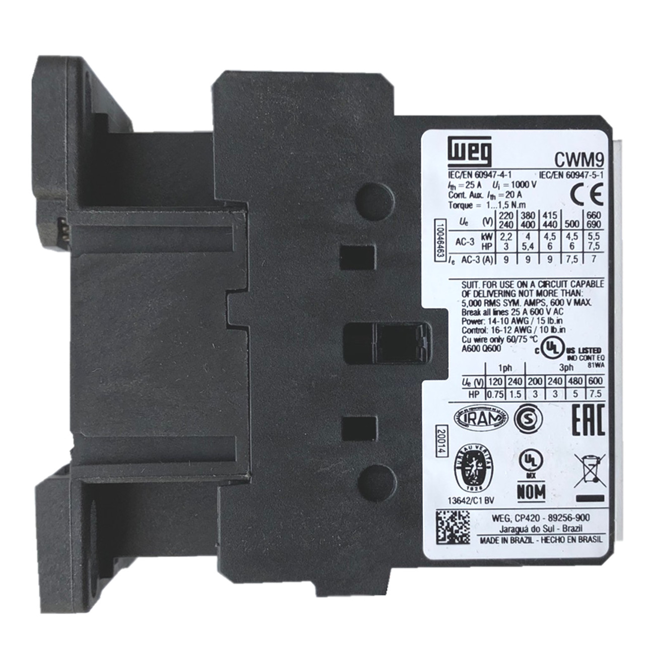 WEG CWM9-10-30V04 side label