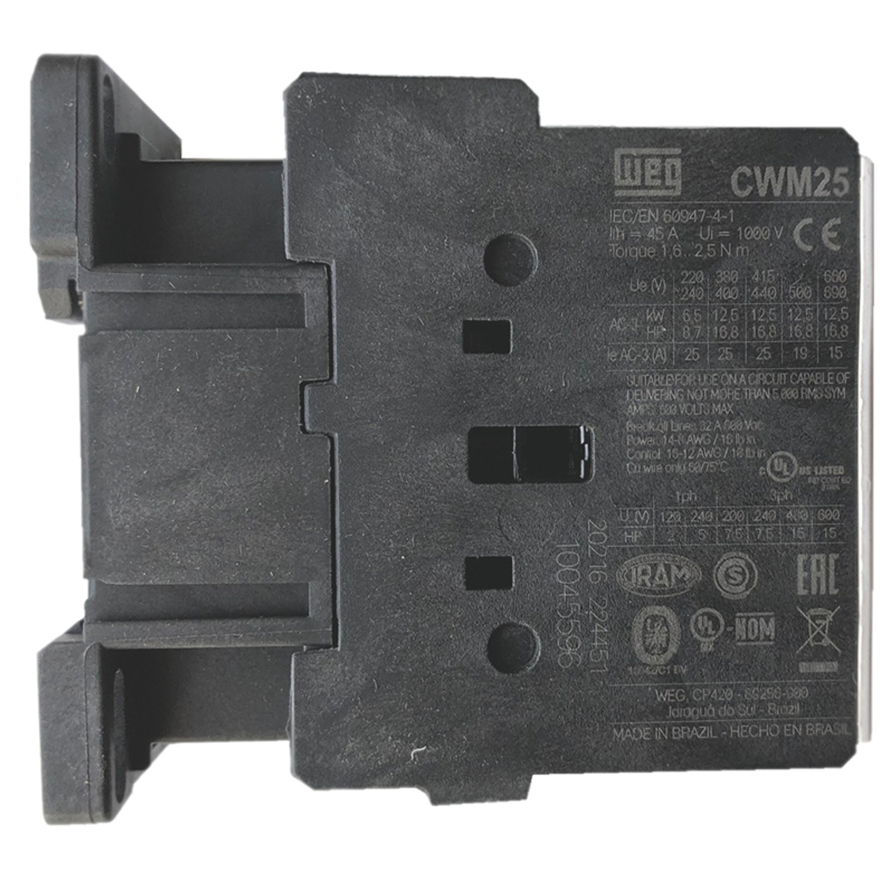 WEG CWM25-00-30V04 side label