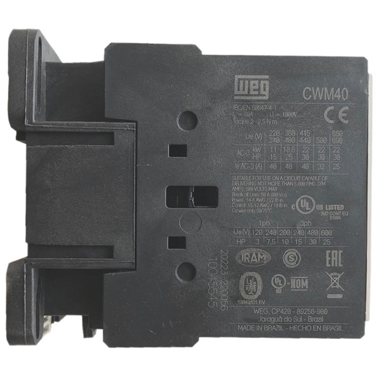 WEG CWM40-00-30V56 side label