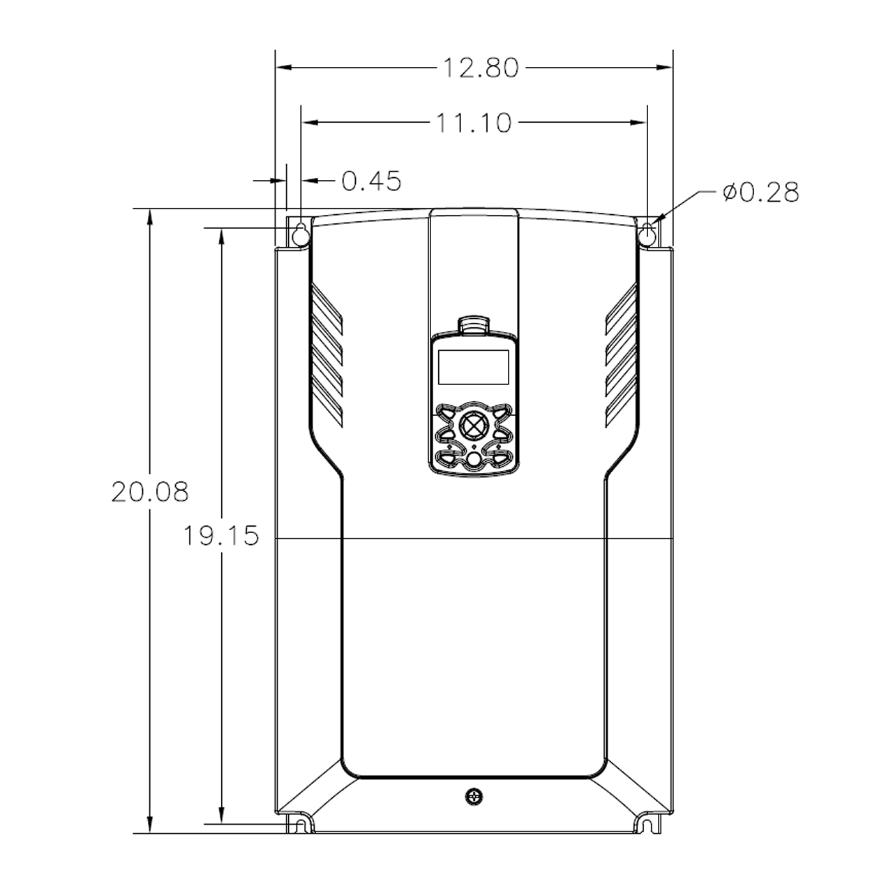 Benshaw RSI-075-H2-4C front dimensions