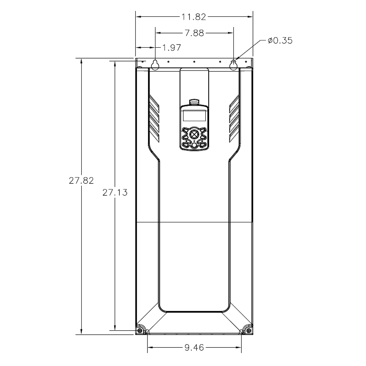 Benshaw RSI-200-H2-4C front dimensions