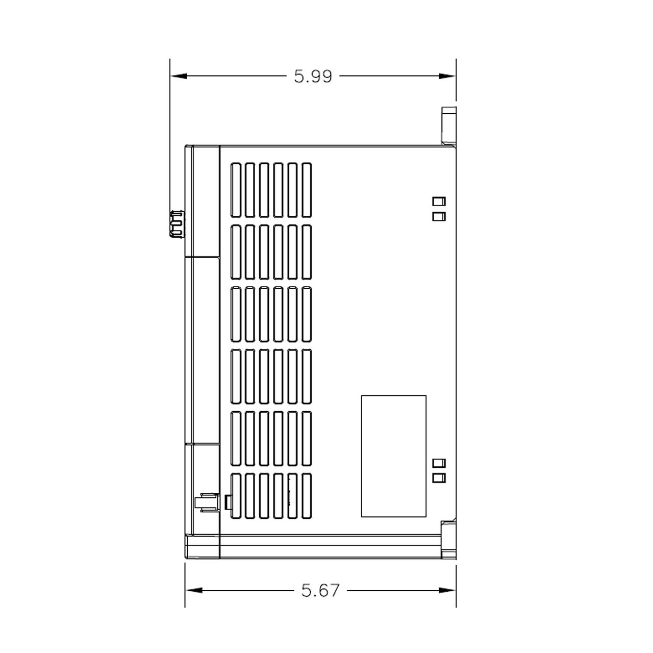 Benshaw RSI-010-GM2-2C side dimensions