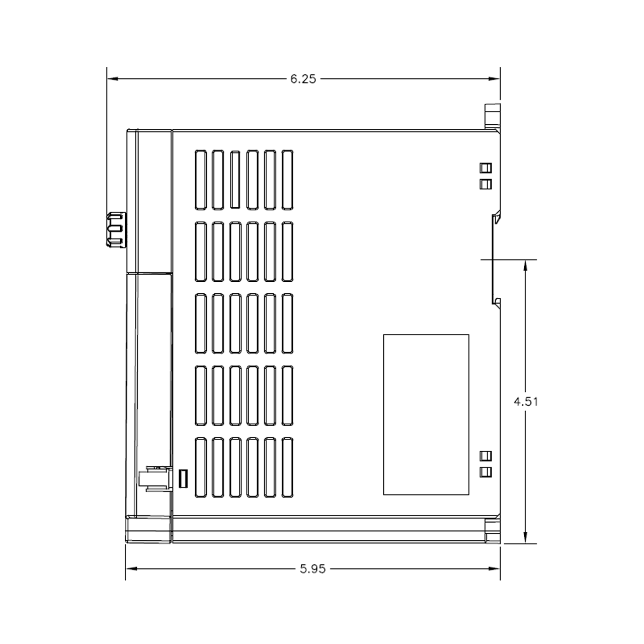 Benshaw RSI-003-GM2-4C side dimensions