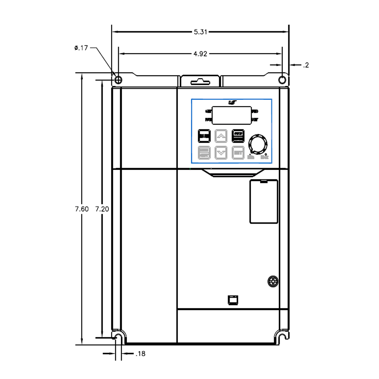 Benshaw RSI-007-GM2-4C front dimensions