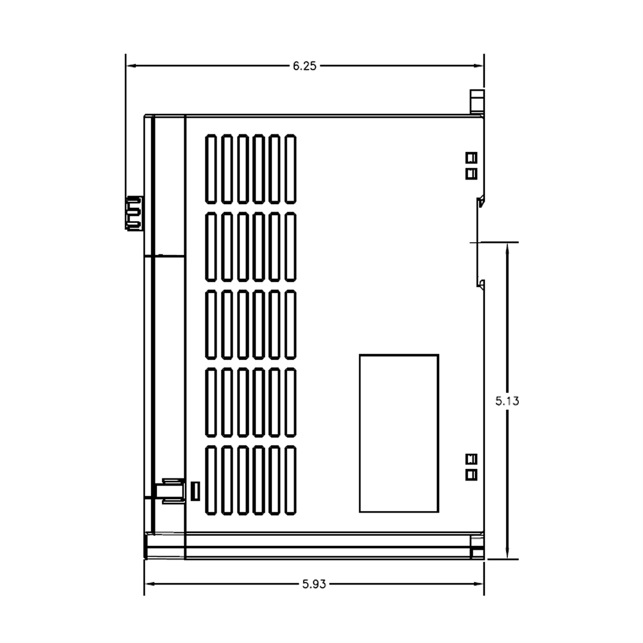 Benshaw RSI-007-GM2-4C side dimensions