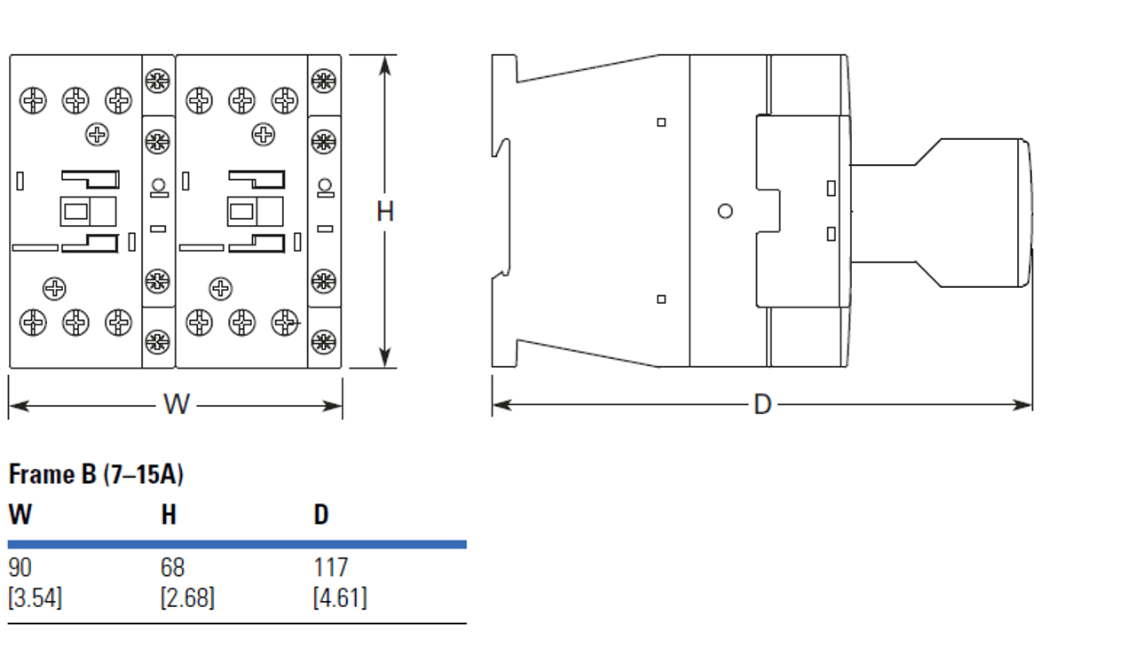 Eaton XTCR007B21H dimensions