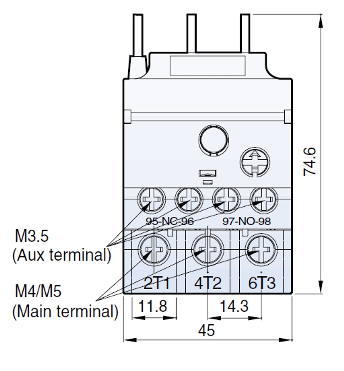 LS MT-32/3K-0.52 front dimensions