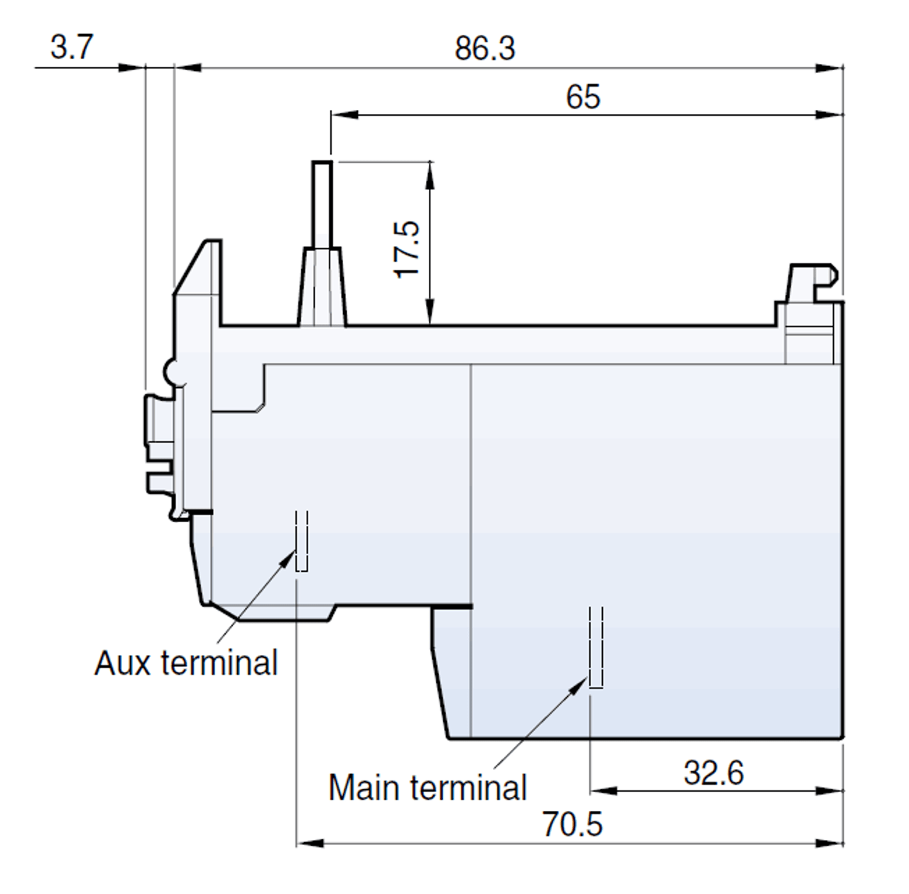 LS MT-32/3K-7.5 side dimensions