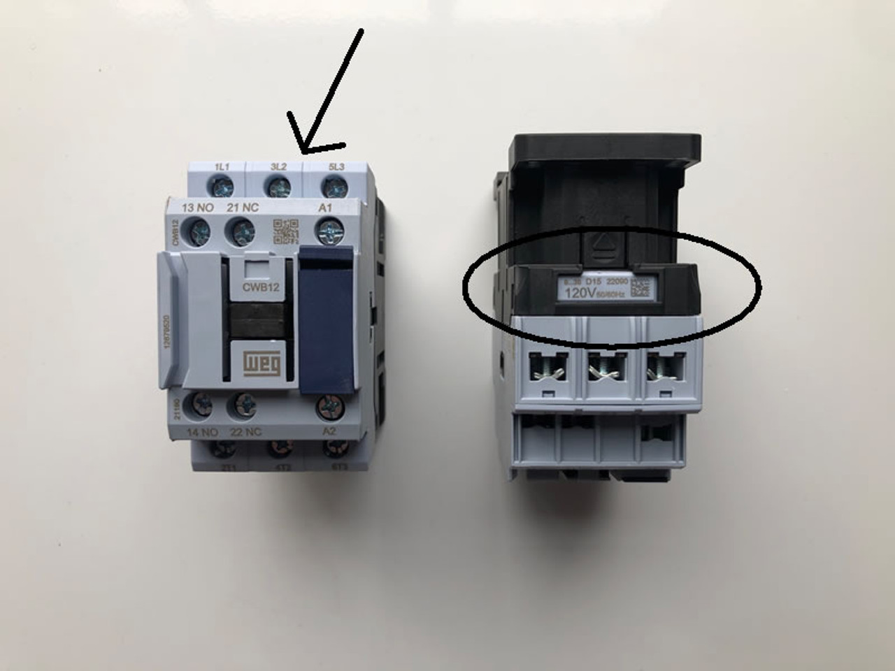 WEG CWB9 Coil Voltage Location