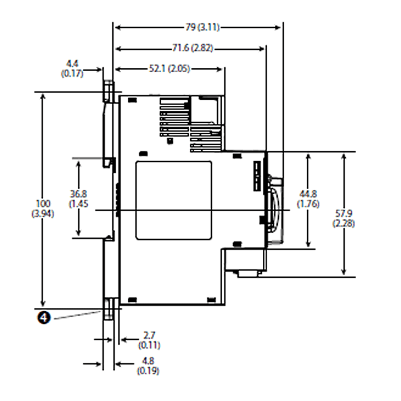 S+S KTA9-32S-0.16A side dimensions