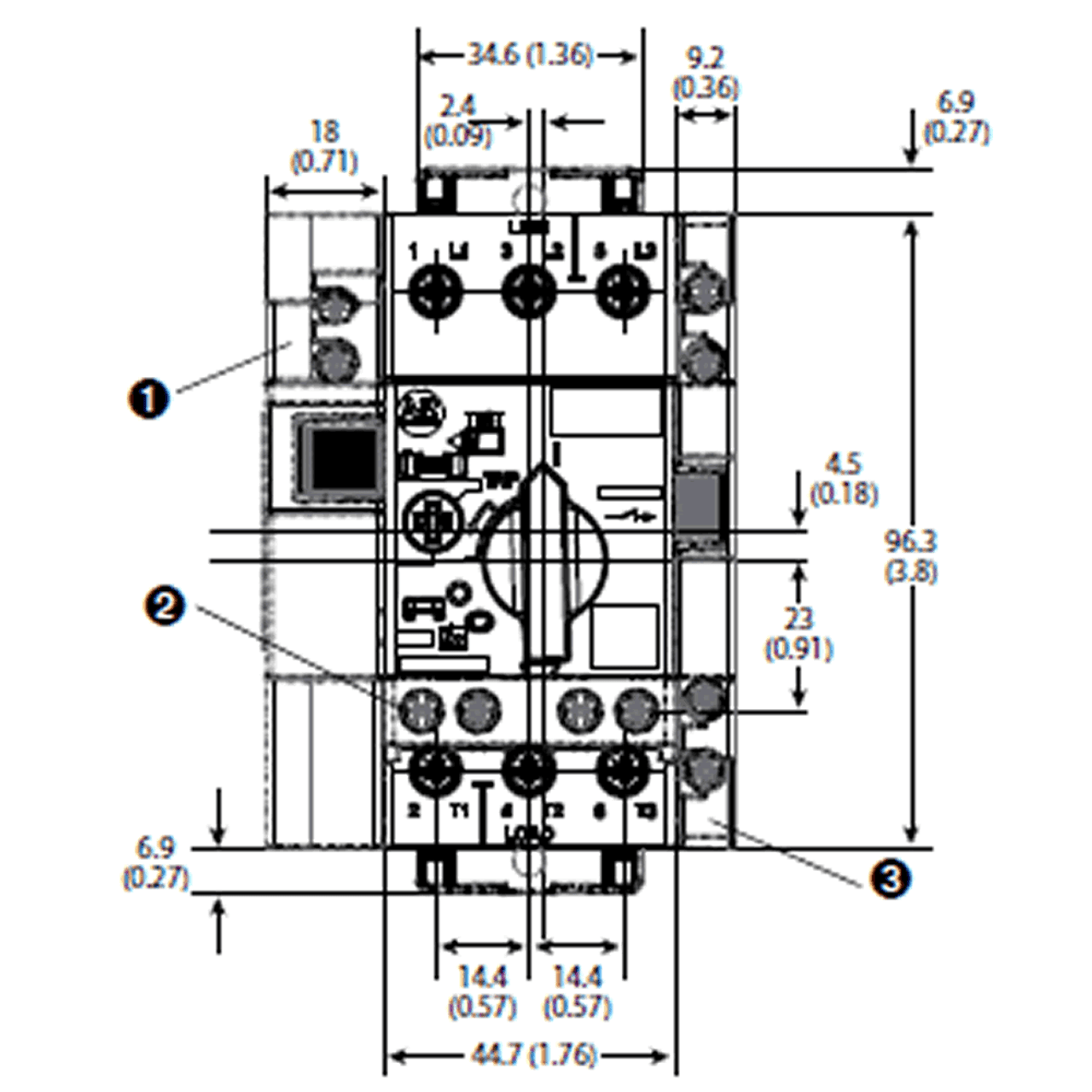 S+S KTA9-32S-1.0A front dimensions