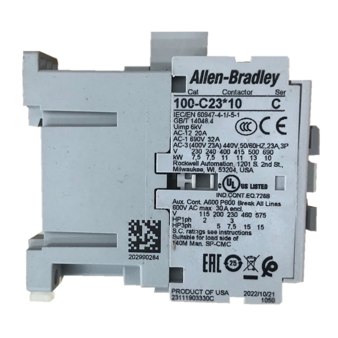 Allen Bradley 100-C23*10 side view