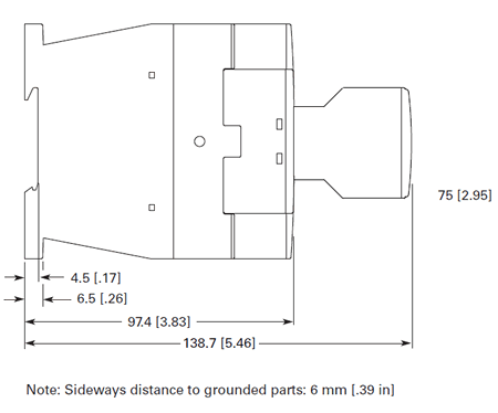 Eaton XTCE038C10B side dimensions
