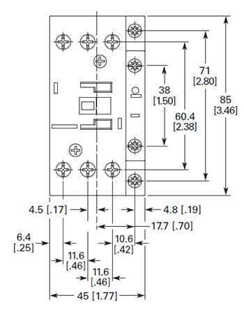 Eaton XTCE038C10T front dimensions