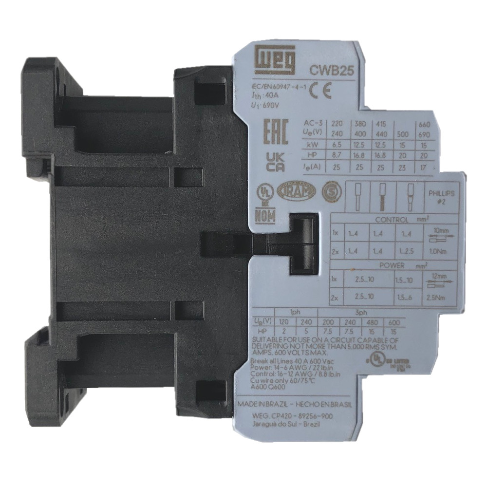 WEG CWB25-11-30V24 Side Label