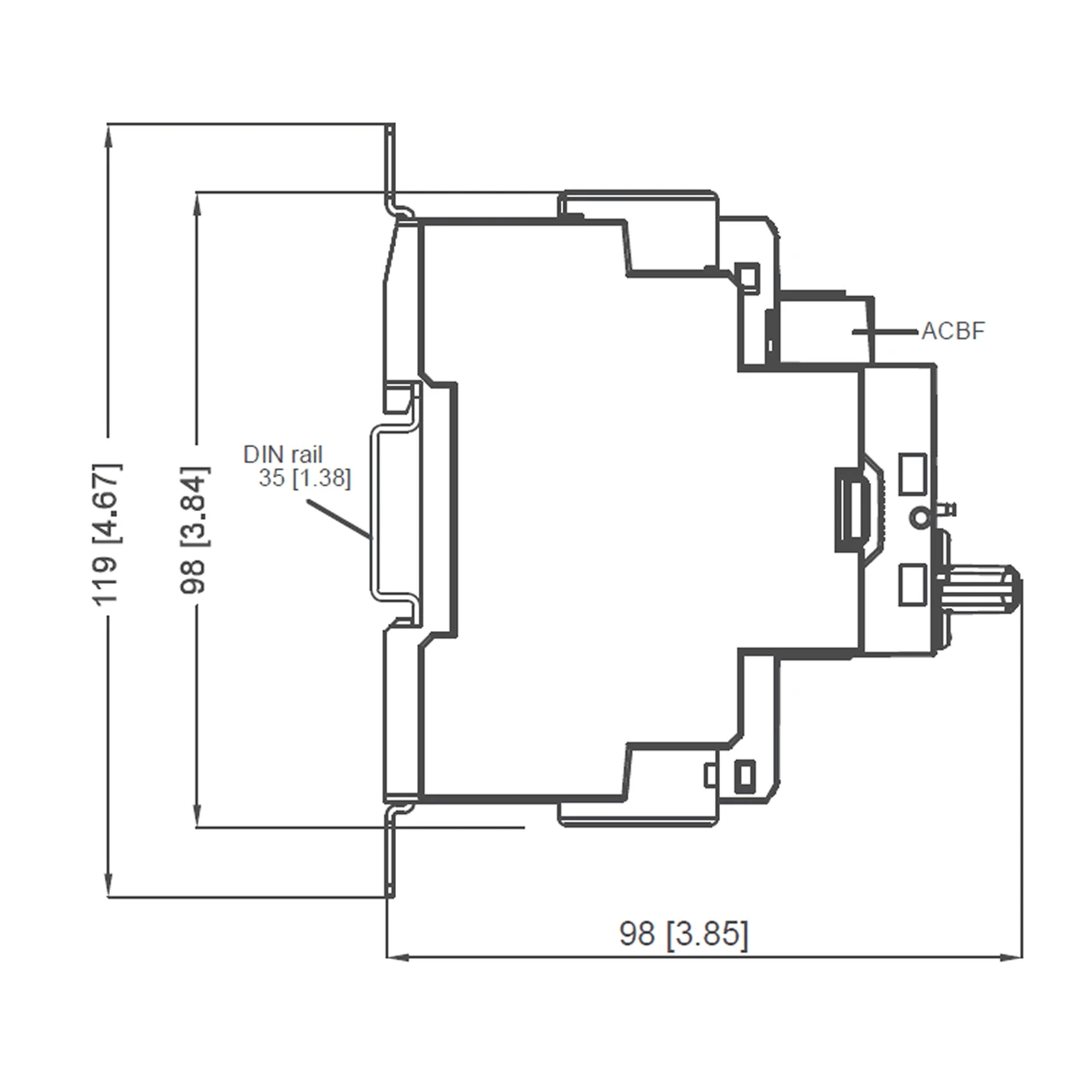 WEG MPW40 side dimensions