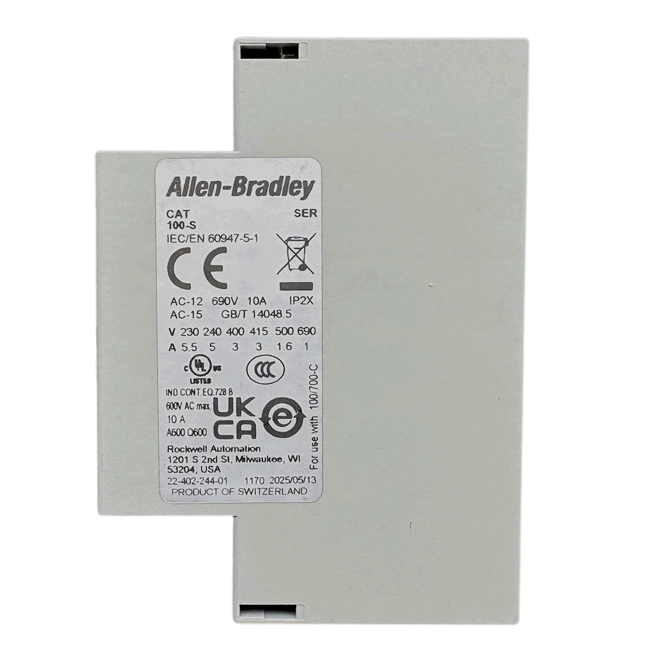 Allen Bradley 100-SA11 side view 