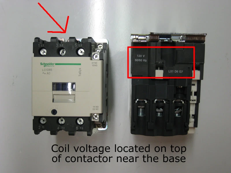 LC1D80008M7 4-pole contactor coil voltage location