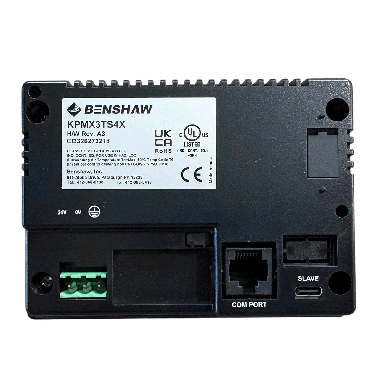 Benshaw KPMX3TS4X touchscreen keypad rear image