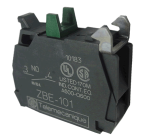 ZBE101 Schneider Electric contact block dimensions diagram