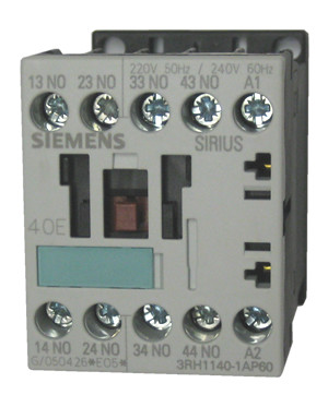 Siemens 3RH1140-1AP60 4 pole control relay