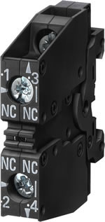 Siemens 3SB3400-0E Contact Block — 22MM, 2 N.C. Contacts for Industry