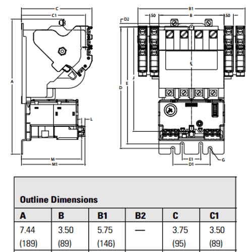 Siemens 14DUD32AA dimensions