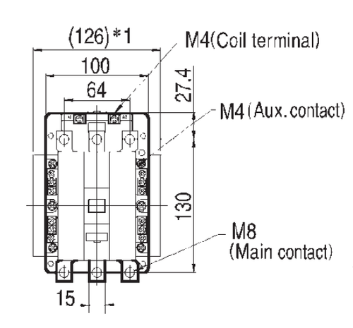 Benshaw RSC-125-U120 front dimensions